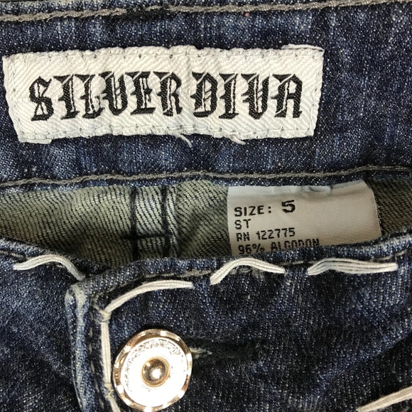 Silver Diva Stretch Jeans Women Sz 5 - Picture 3 of 7